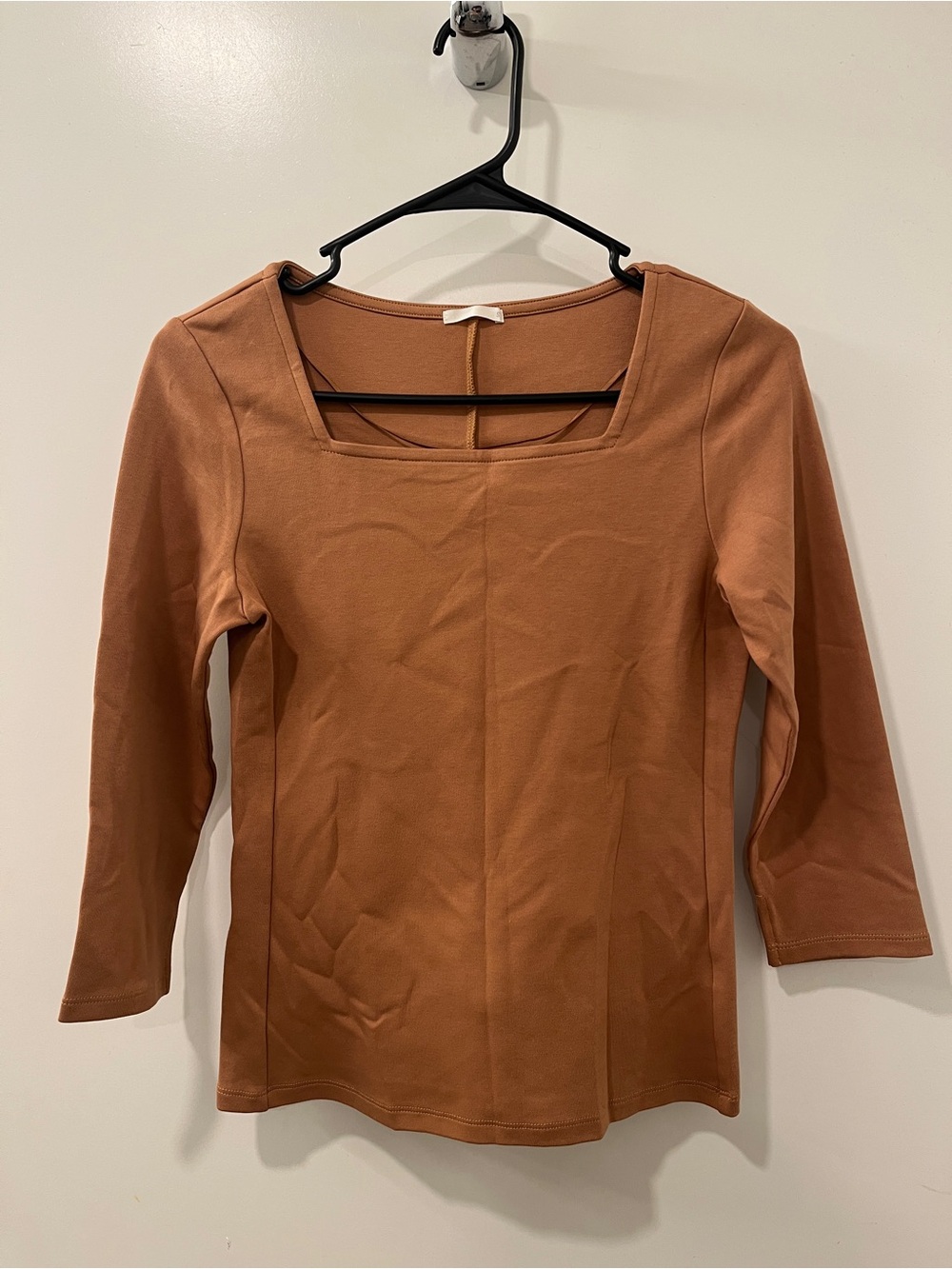 GU Women's Square Neck 3/4 Sleeve Top - Rust Brown